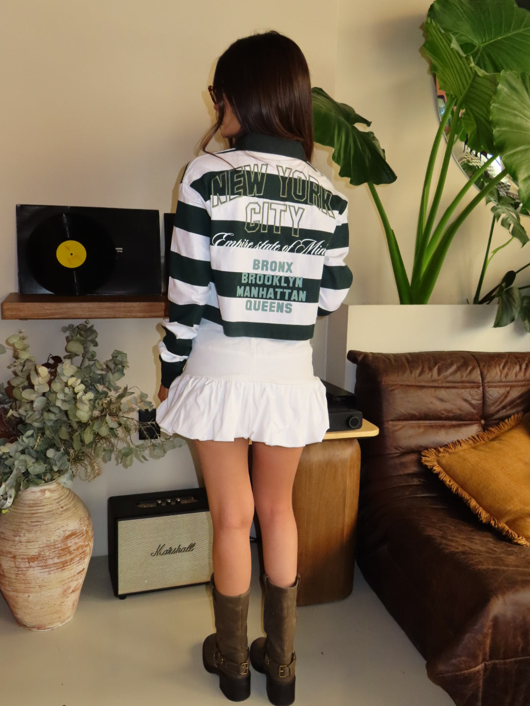 NY green long sleeve top