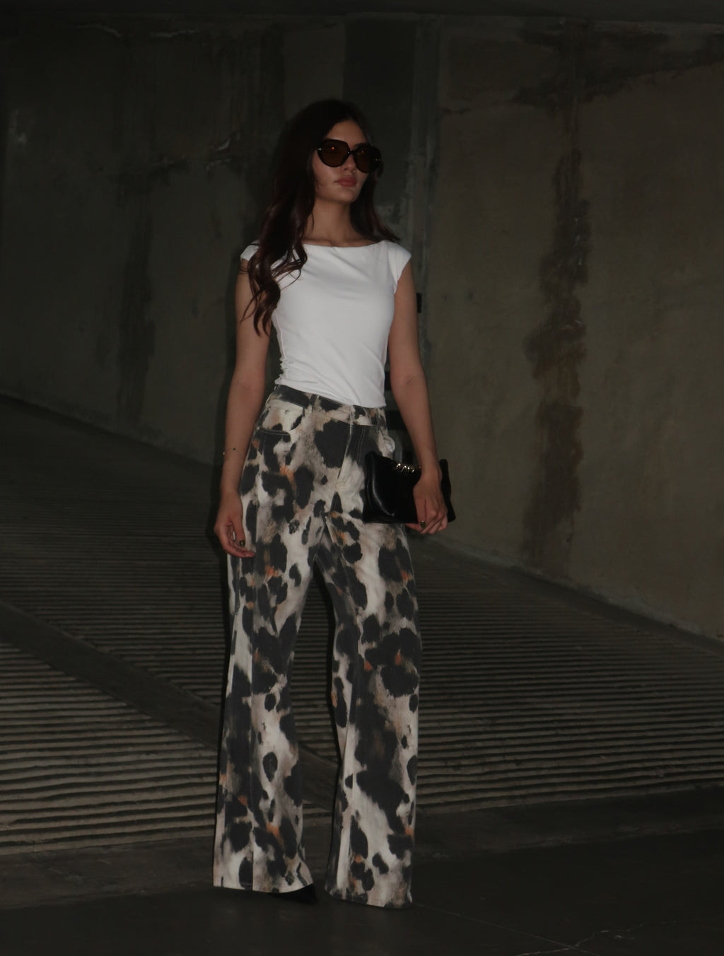 Print B&W jeans