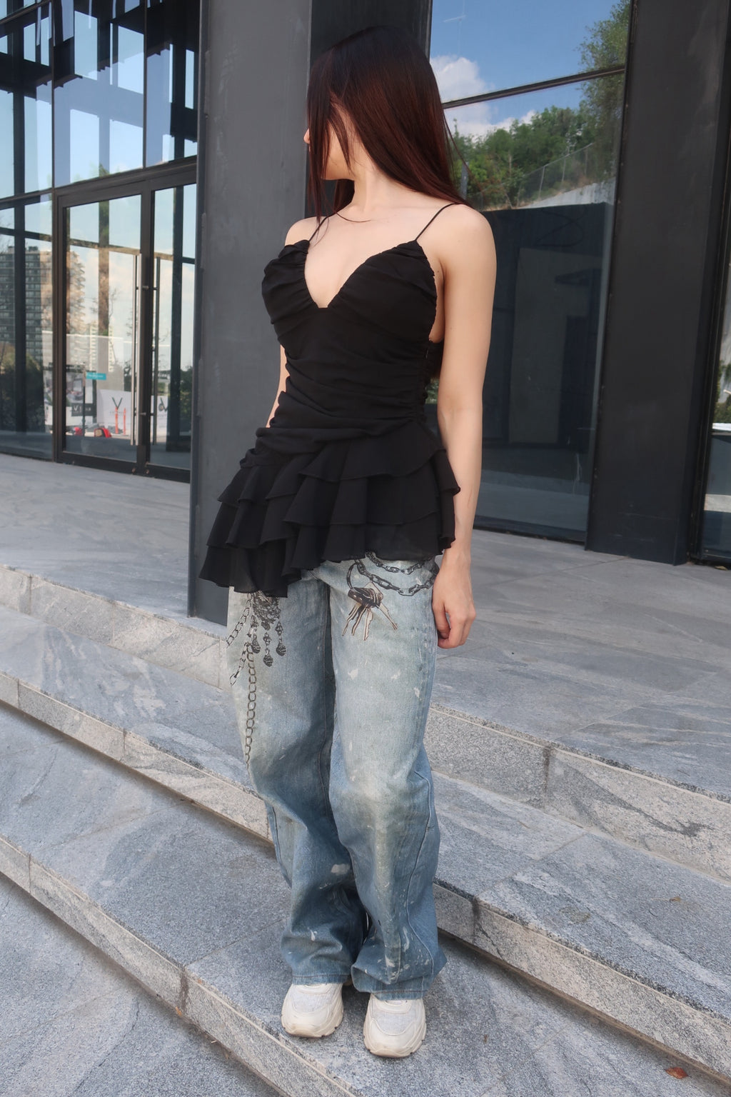 Velvet black top