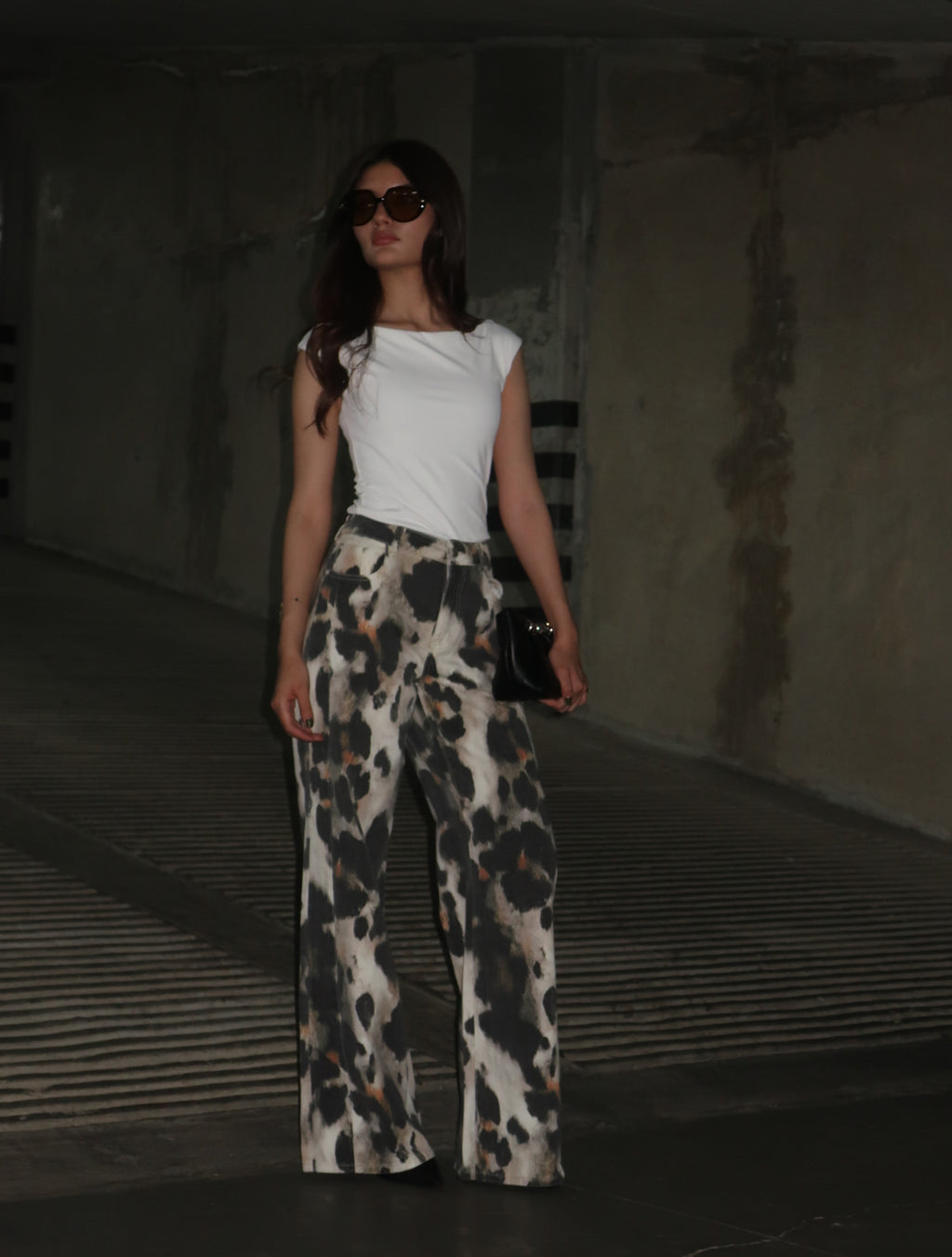 Print B&W jeans