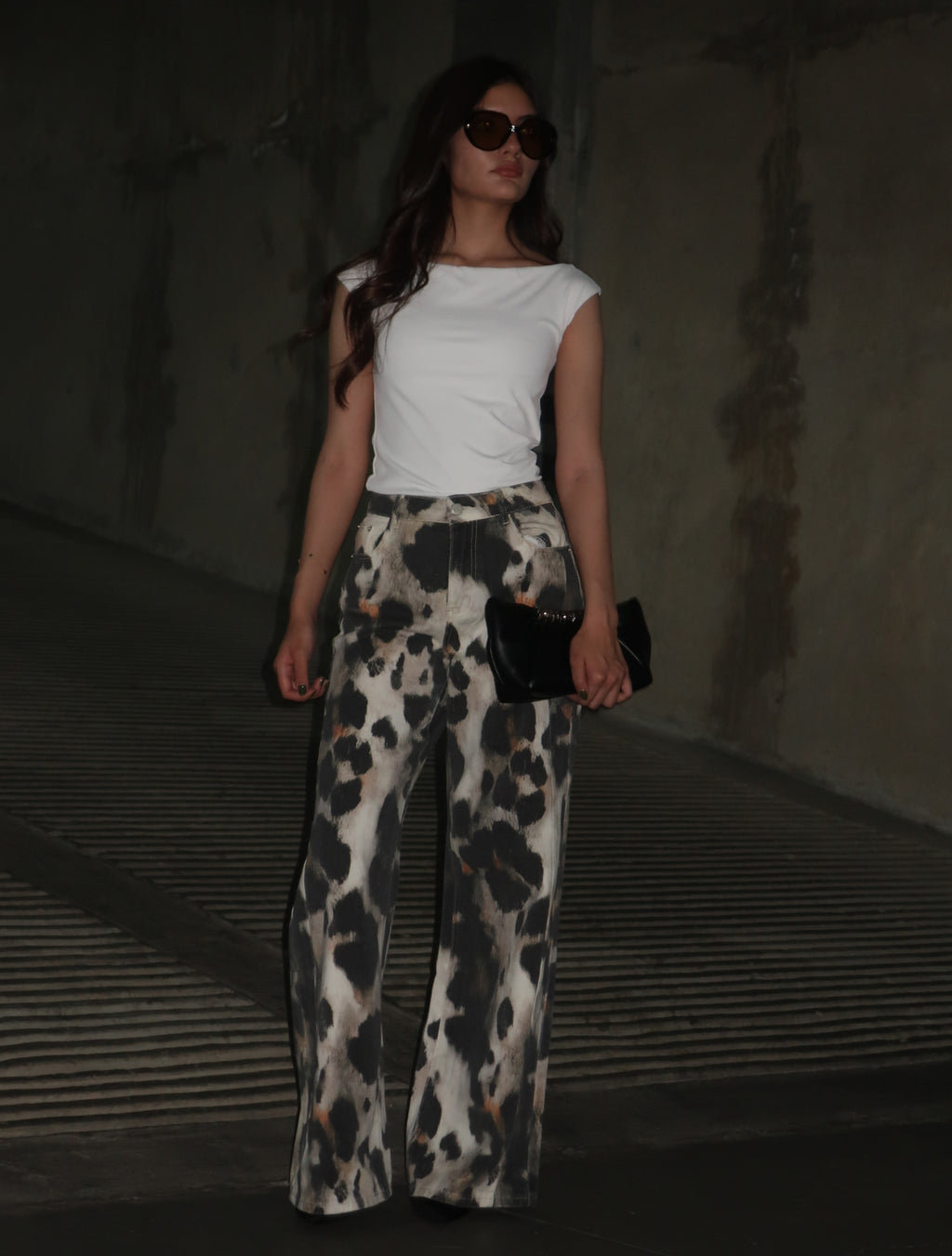 Print B&W jeans