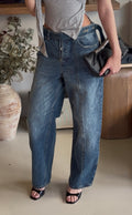 Eastside belted barrel jeans