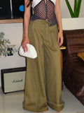 Cargo wide leg pant-olive