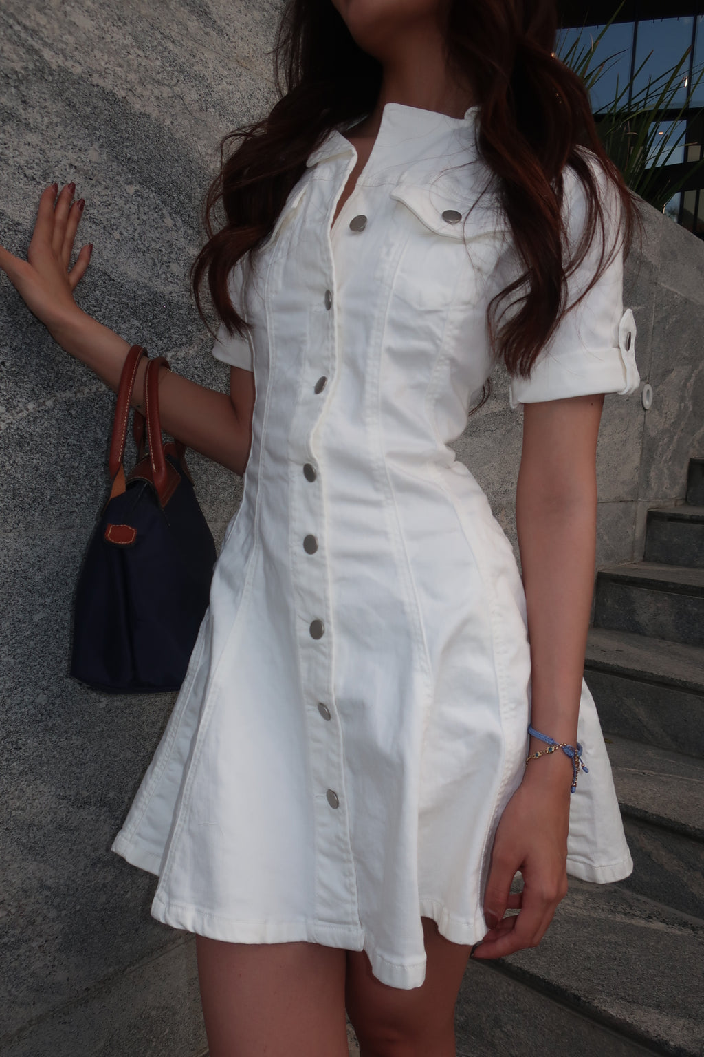 White denim dress