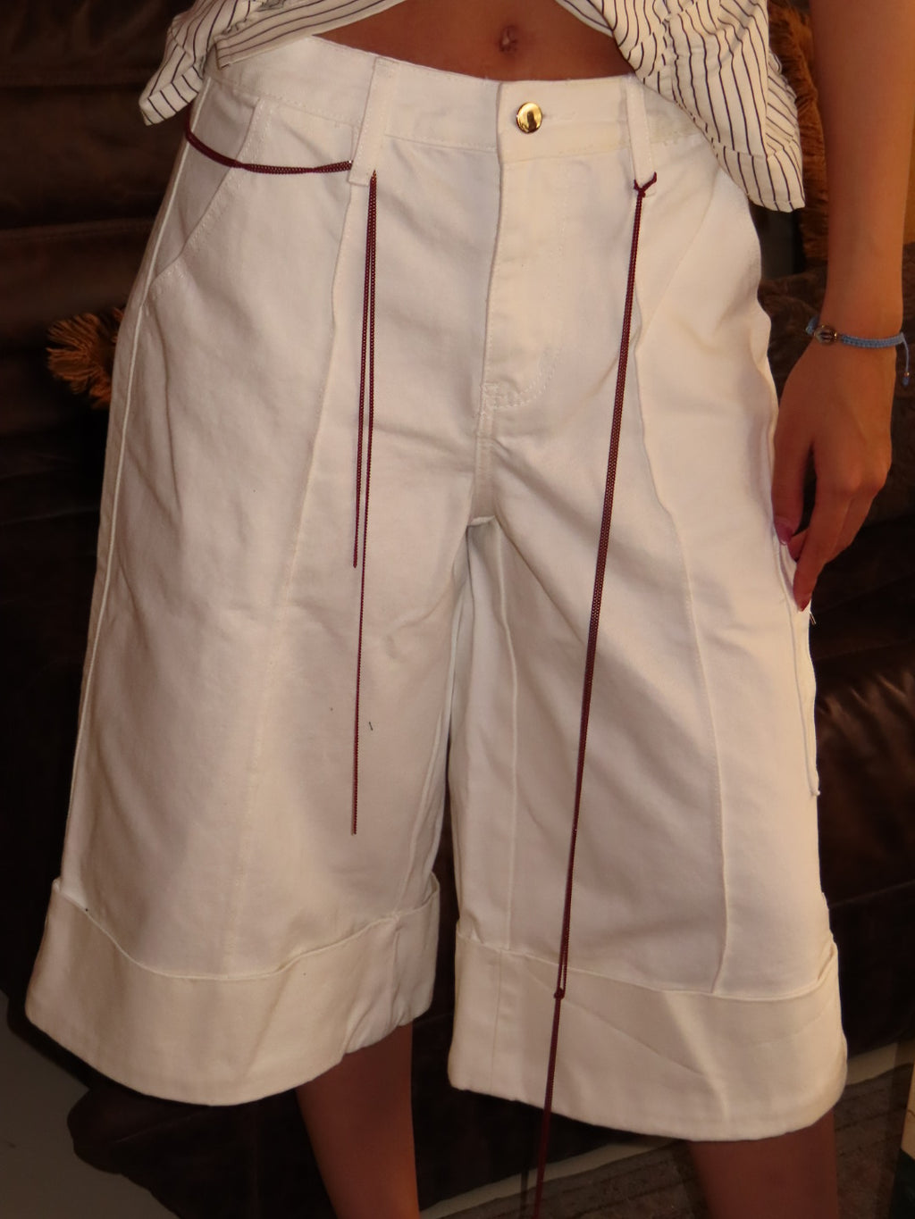 Bermudas white denim