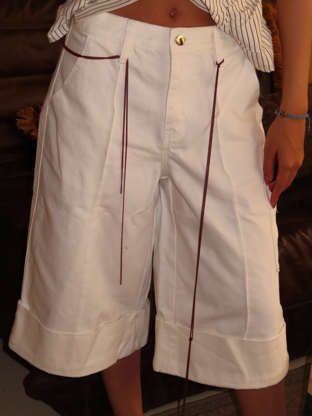Bermudas white denim