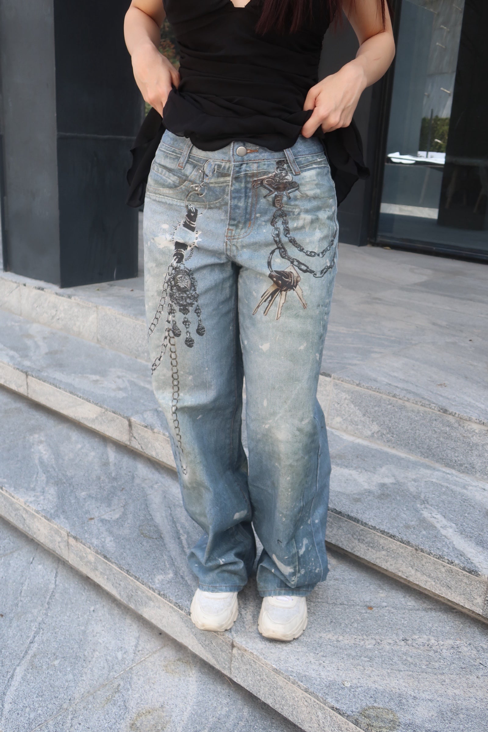 Jeans Wide Leg Vintage - keychain